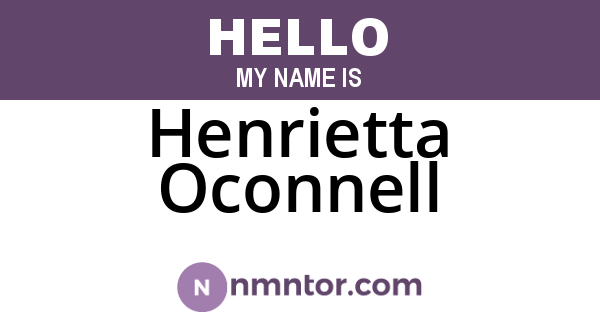 Henrietta Oconnell