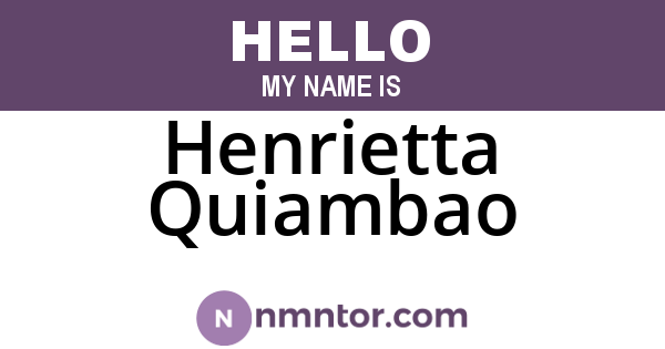 Henrietta Quiambao