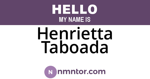 Henrietta Taboada