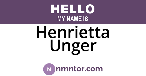 Henrietta Unger