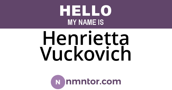 Henrietta Vuckovich