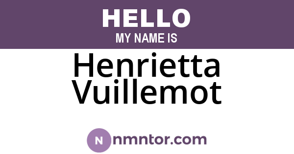 Henrietta Vuillemot