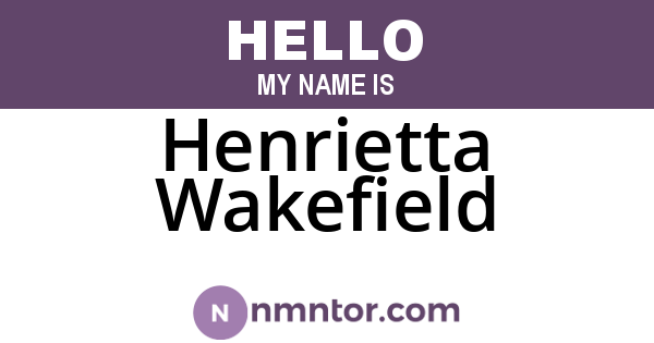Henrietta Wakefield