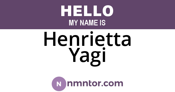 Henrietta Yagi
