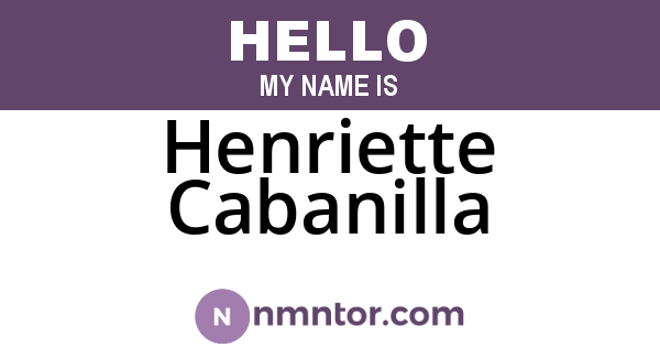 Henriette Cabanilla