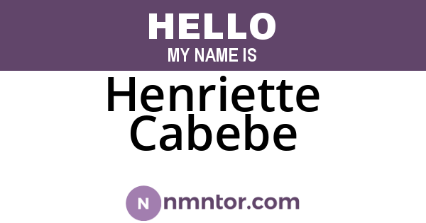 Henriette Cabebe