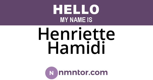 Henriette Hamidi