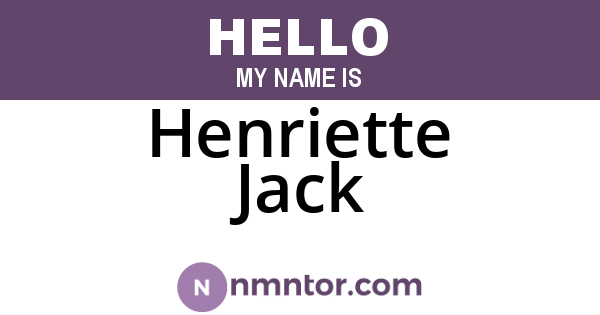 Henriette Jack