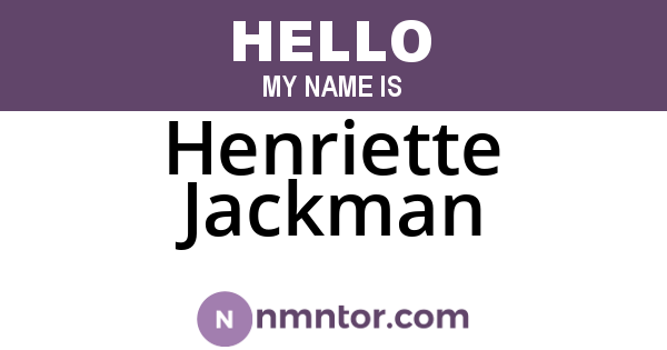 Henriette Jackman