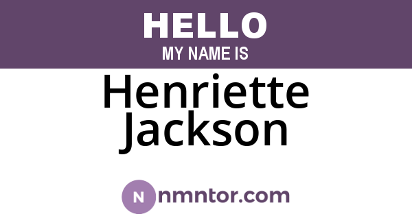 Henriette Jackson
