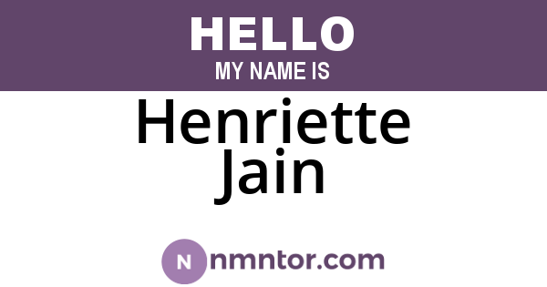 Henriette Jain