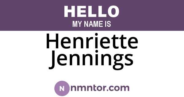 Henriette Jennings