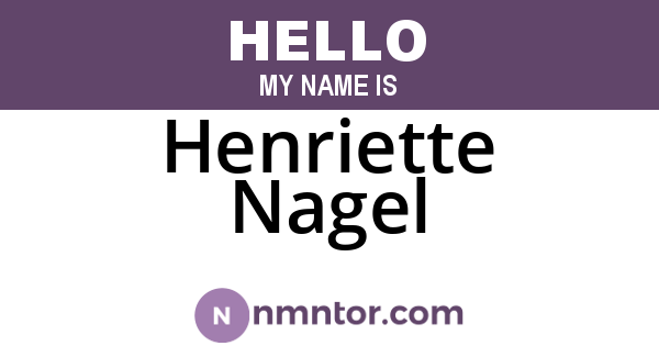 Henriette Nagel