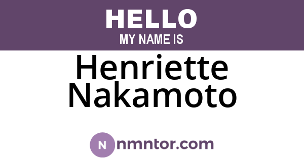 Henriette Nakamoto