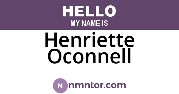 Henriette Oconnell