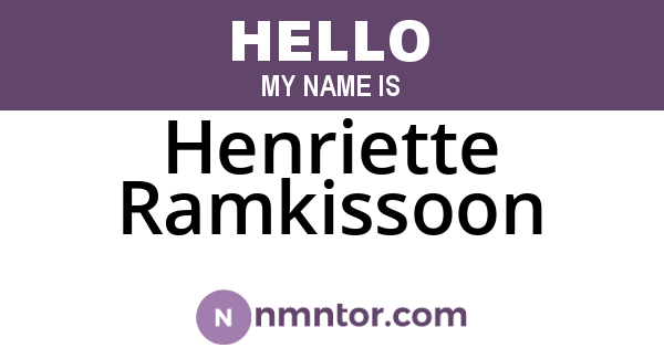Henriette Ramkissoon