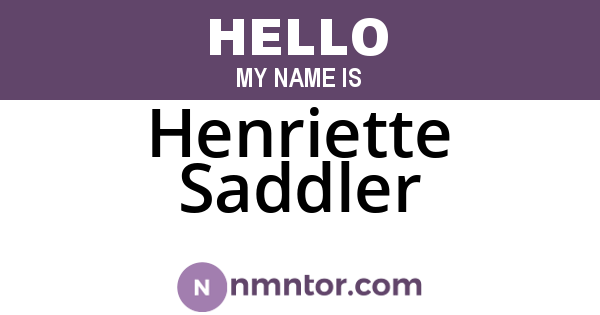 Henriette Saddler