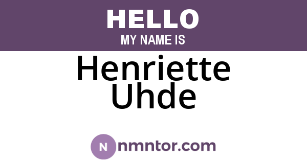 Henriette Uhde