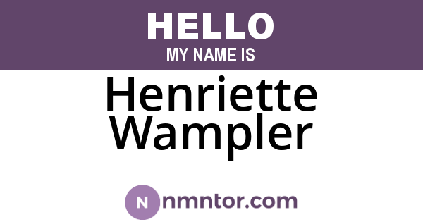 Henriette Wampler