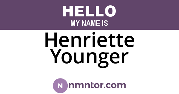 Henriette Younger