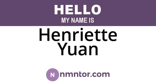 Henriette Yuan