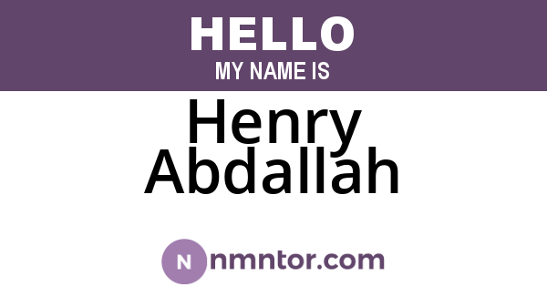 Henry Abdallah
