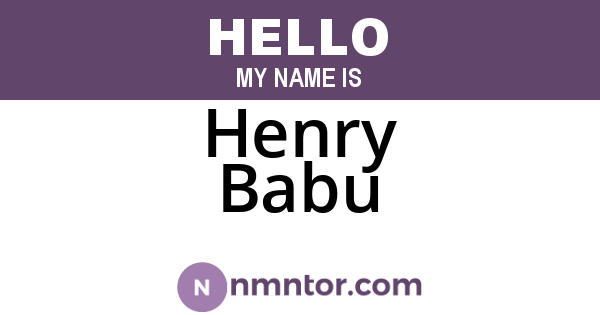 Henry Babu