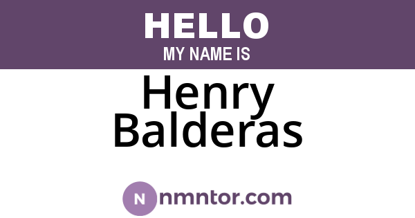 Henry Balderas