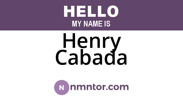 Henry Cabada