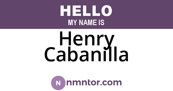 Henry Cabanilla