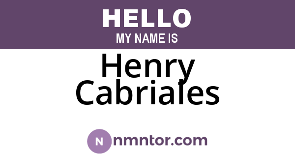 Henry Cabriales