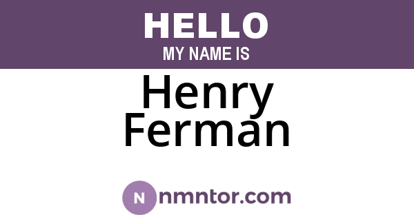 Henry Ferman