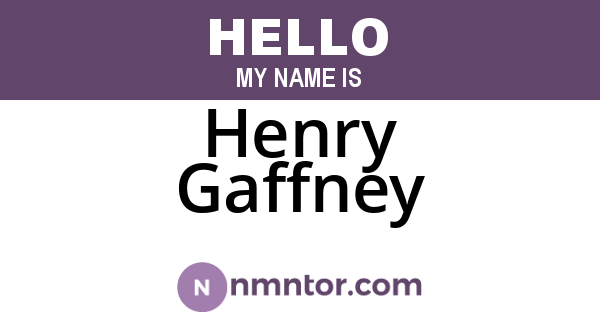 Henry Gaffney