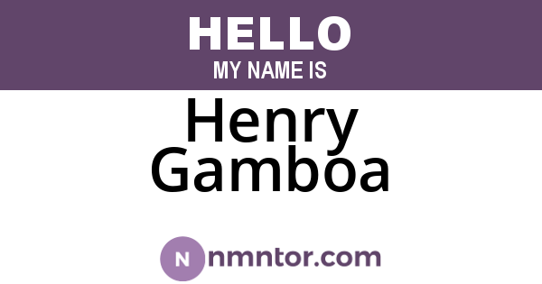Henry Gamboa