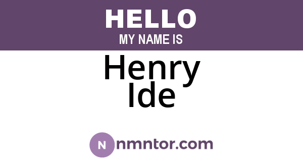 Henry Ide