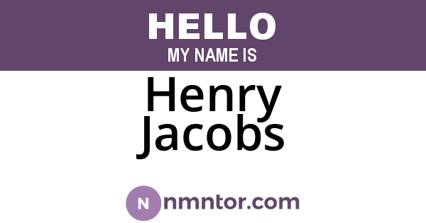 Henry Jacobs
