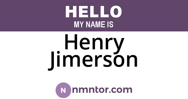 Henry Jimerson