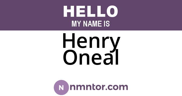 Henry Oneal