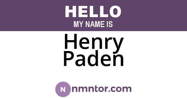 Henry Paden