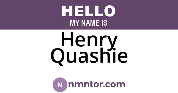 Henry Quashie