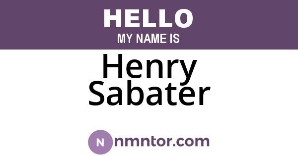 Henry Sabater
