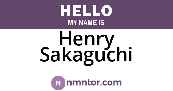 Henry Sakaguchi