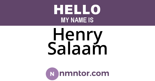 Henry Salaam
