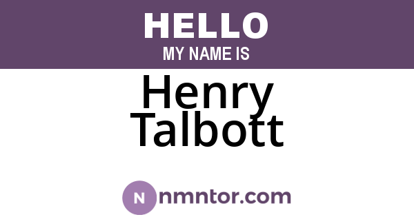 Henry Talbott