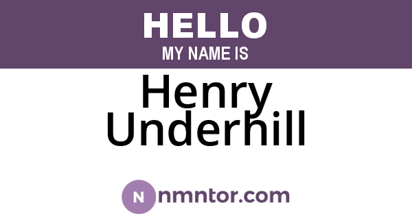 Henry Underhill