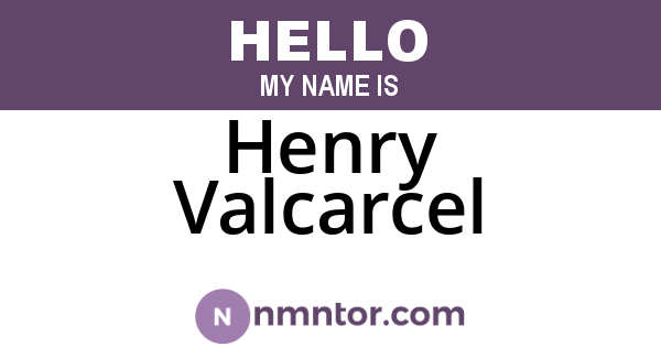 Henry Valcarcel