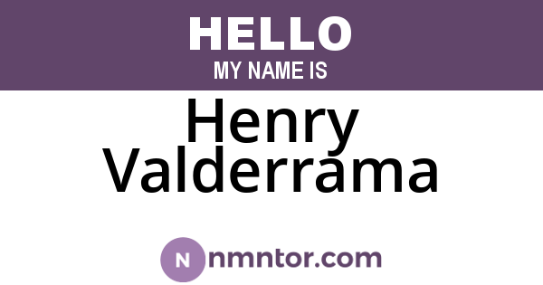 Henry Valderrama