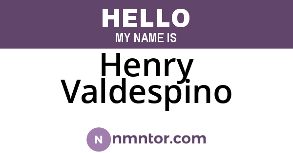 Henry Valdespino
