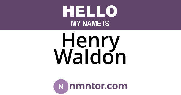 Henry Waldon