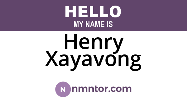 Henry Xayavong